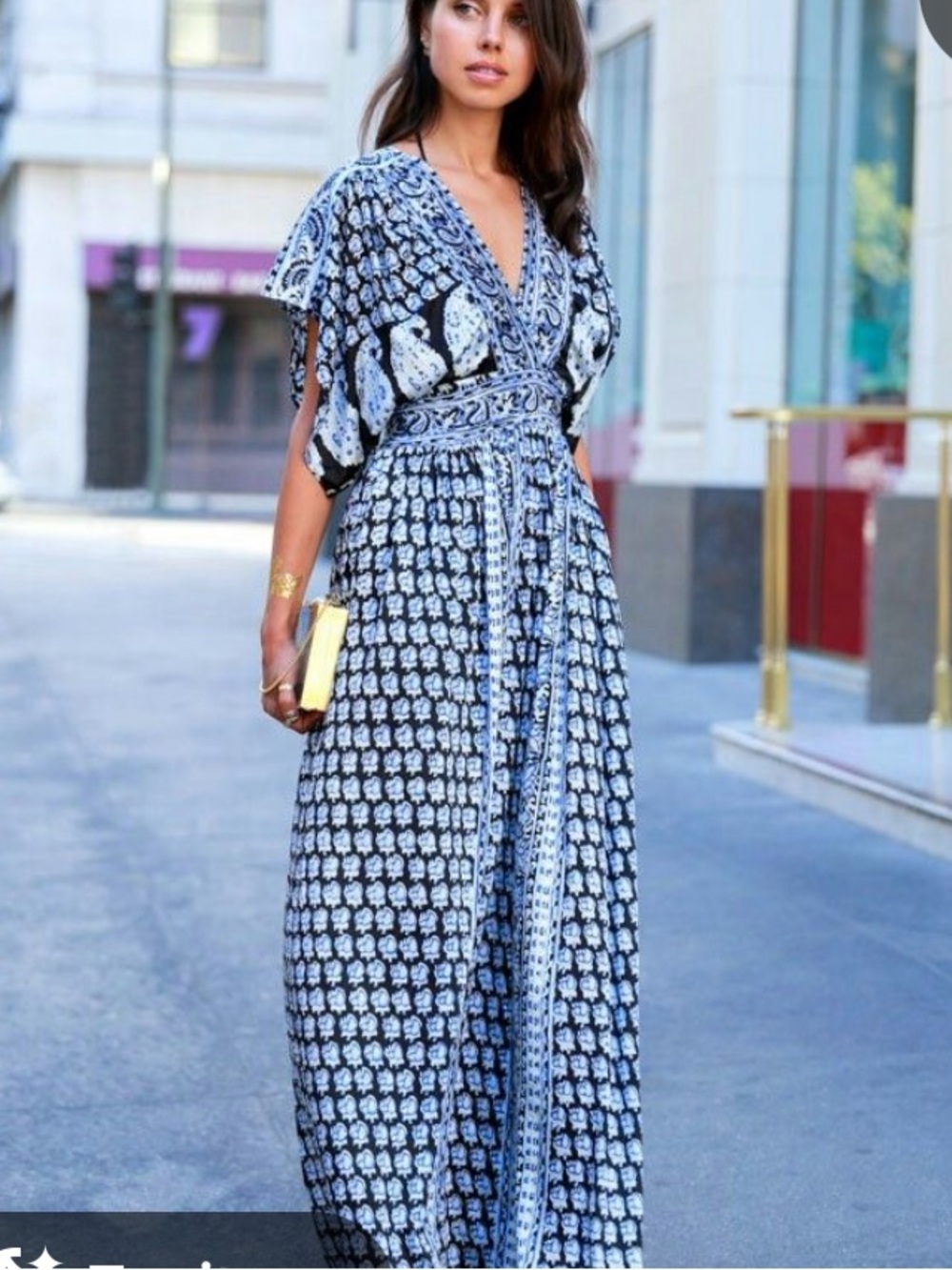 Calypso St. Barth Silk vintage Blue and White Patterned Maxi Dress